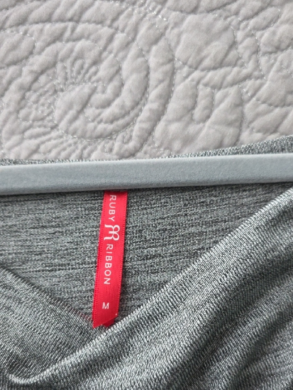 Ruby Ribbon Gray Knit Top with Subtle Sheen - Picture 3 of 3